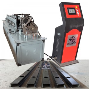 Punching holes omega profile roll forming machine in US