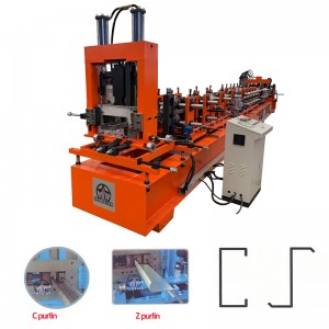 100-300mm automatic size changeable CZ purlin making machine in Ukraine