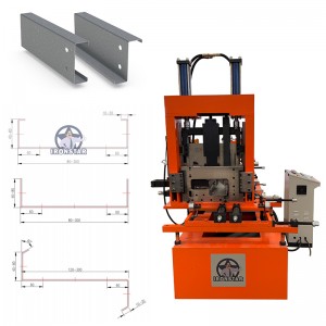 100-300mm automatic size changeable CZ purlin making machine in Ukraine