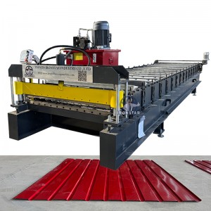 T8 C8 Trapezoidal roofing sheet roll forming machine in Romania