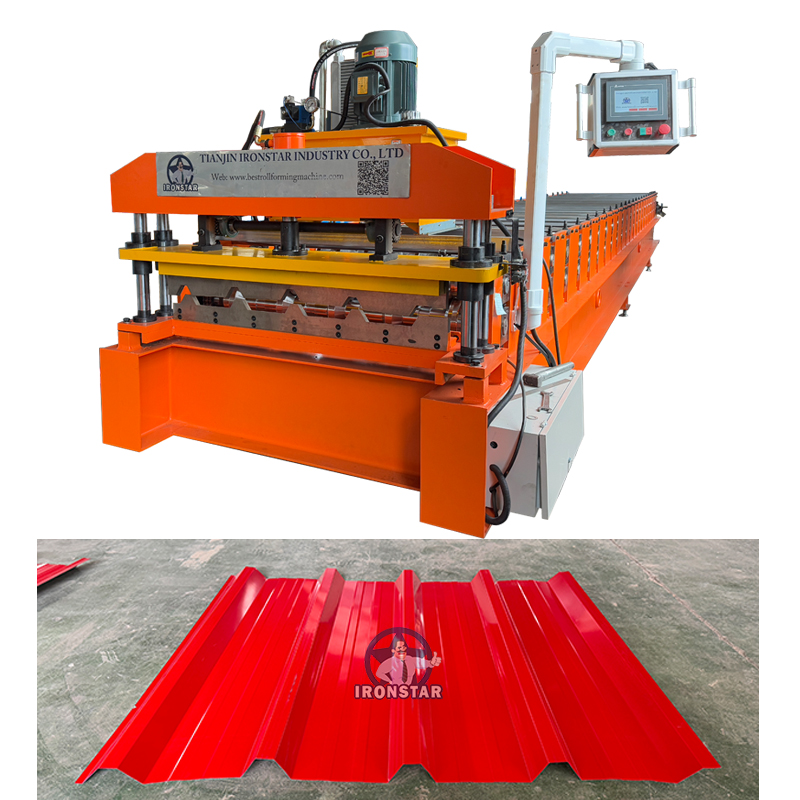 Reliable 1000mm 40mm Height 5 Rib Trapezoidal Roof Sheet Roll Forming Machine in Nigeria
