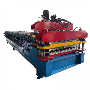 8 rib trapezoidal and 7 rib bamboo tile double layer roll forming machine