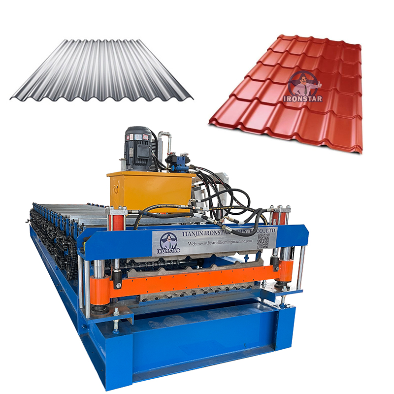 Efficient Metal Roofing Production: 6 Rib Bamboo Tile and Corrugated Shape Double Layer Roll Forming Machine