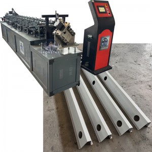 Punching holes omega profile roll forming machine in US